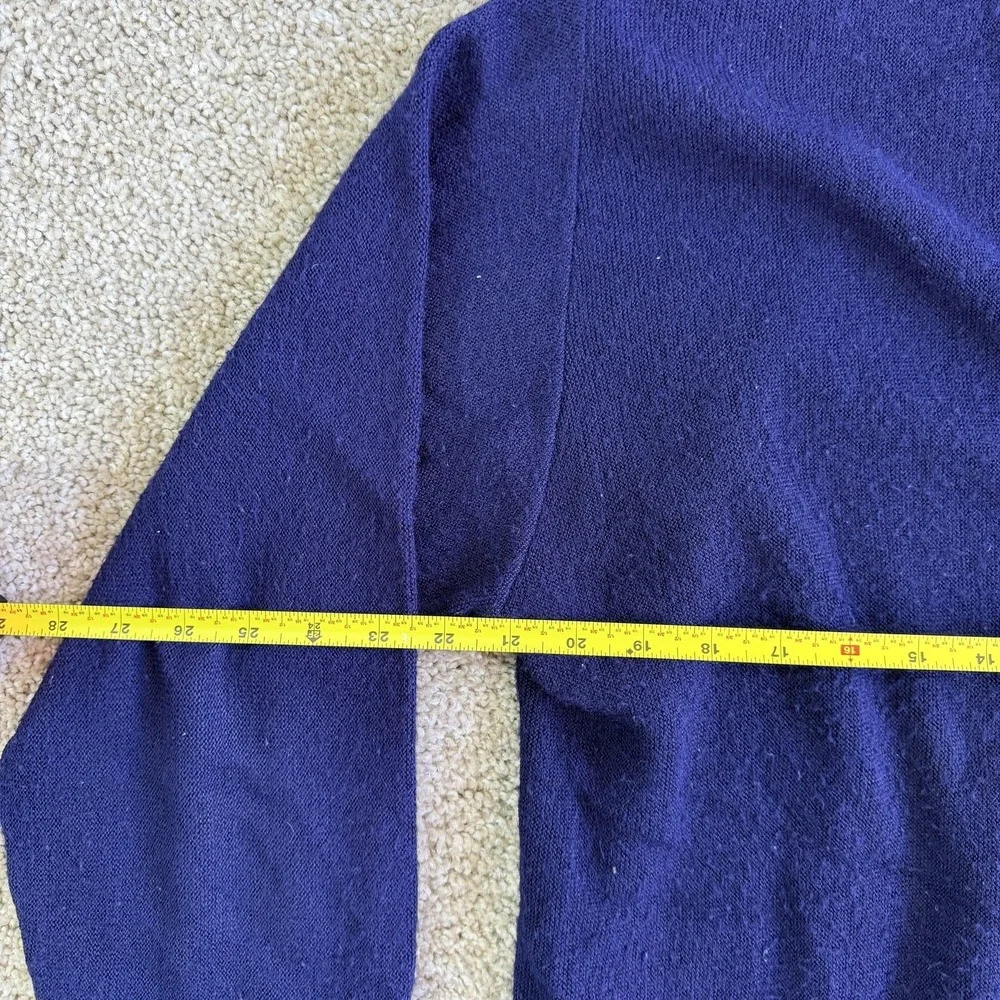 Vintage Pickering Sweater Mens Large Blue Tight Knit V Neck Cardigan Logo